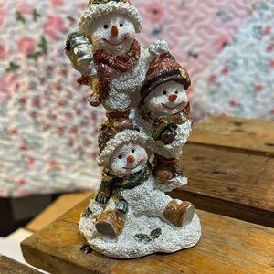 Charming Snowman Family Figurine